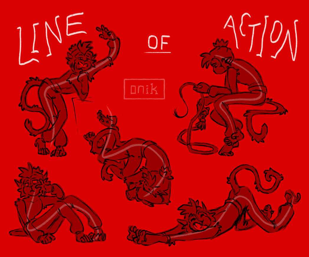 Art Example – line of action improv study (original)